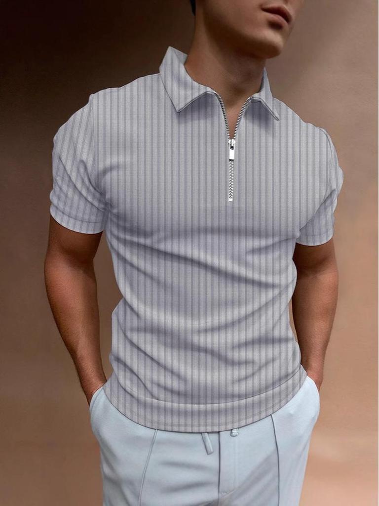 Men's Slim-Fit Polo Shirt: Trendy, High-End Summer Casual Short-Sleeve Top