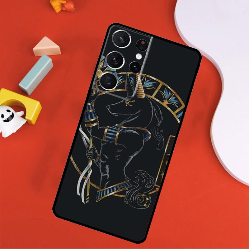 Egypt Nefertiti Anubis Ankh Phone Case For Samsung Galaxy S25 Ultra S9 S10 S20 S21 FE S22 S23 S24 Plus S24 Ultra Cover