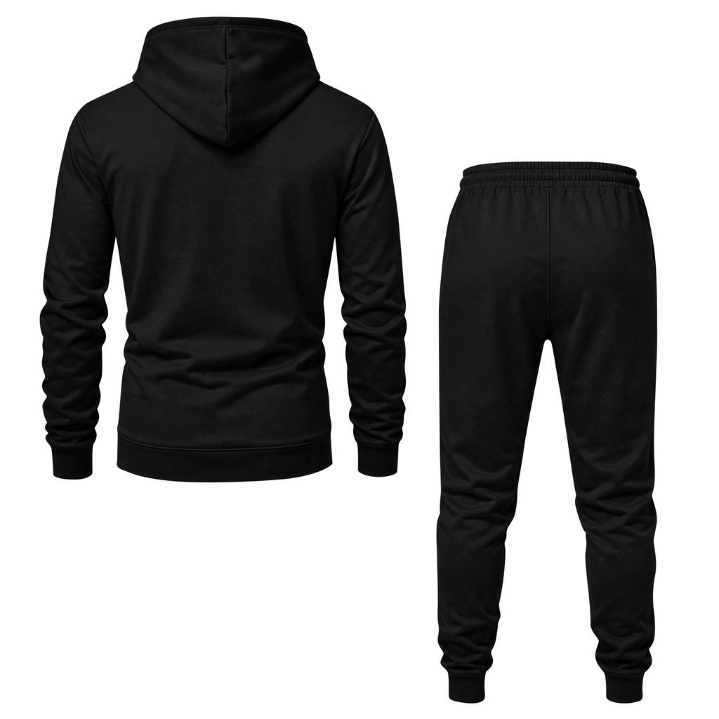 Men's Color Hoodie and Jogger Set Casual Versatile Sportswear