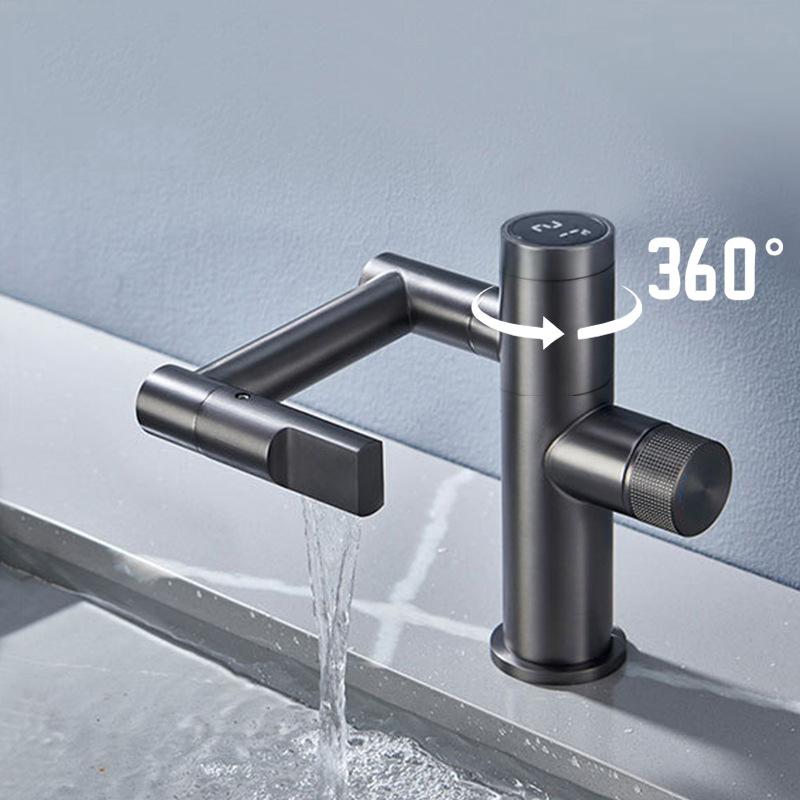 Modern Intelligent Digital Display Waterfall Taps Sink Faucet 1080 Degree Basin Faucets Bathroom Faucet Hot and Cold Water Mixer