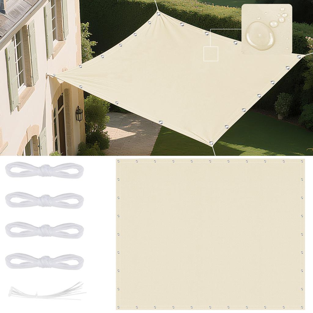 5Mx4M/3M/2M Waterproof Sun Shade Sail with Grommets Rectangle Garden Patio Pergola Cover For Outdoor Camp Tent Shelter