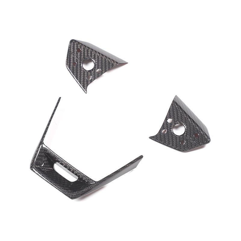 For Tesla Cybertruck 2026-2026 Real carbon fiber car steering wheel button decoration frame sticker car interior accessories