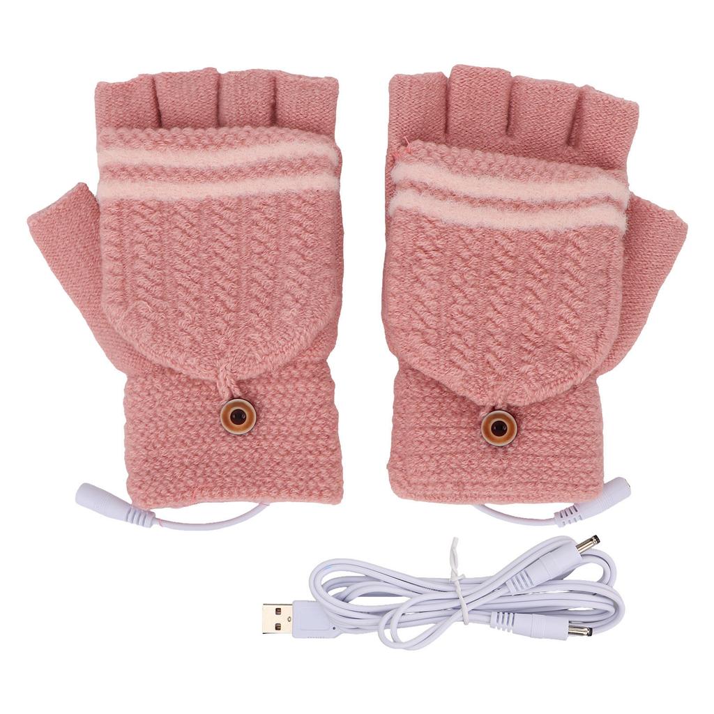 Heated Mitten Gloves Double Sided Heating Promote Blood Circulation USB Hand Warmers for Winter Warmth