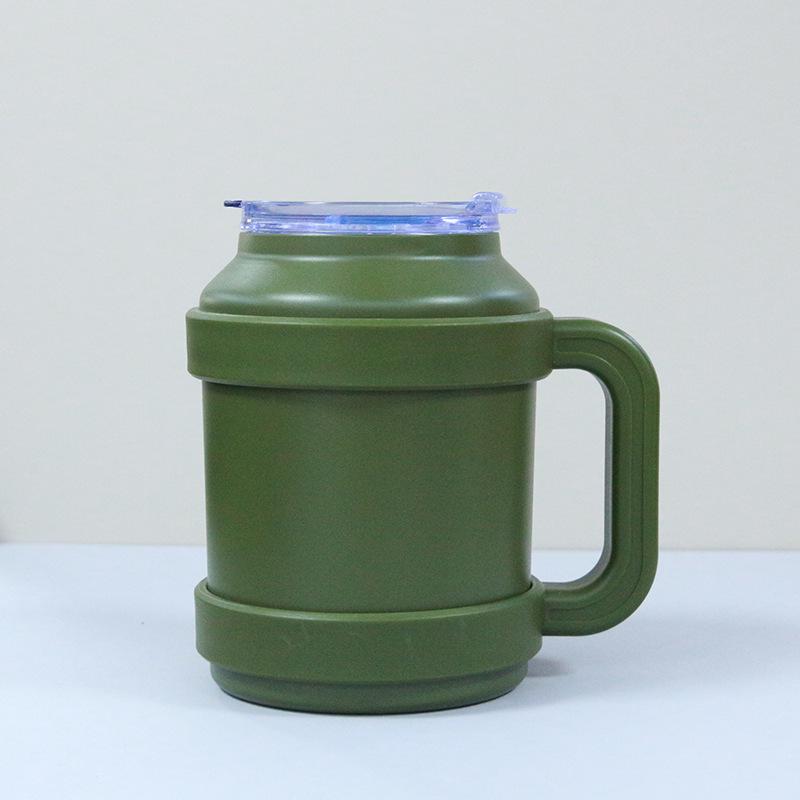 Large Capacity Portable Stainless Steel Ice Buster Cup for Outdoor Sports 1200ml армия зеленый