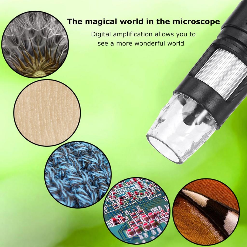 Black 1000X 8 LEDs Electronic Microscope Professional USB Digital Microscope Endoscope Zoom Camera Magnifier+ Lift Stand