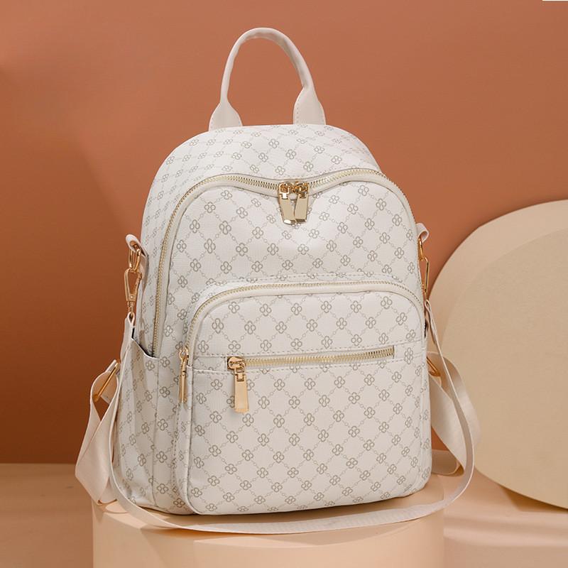 

IELGY Стильный винтажный рюкзак тройного назначения большой вместимости с принтом алфавита белый