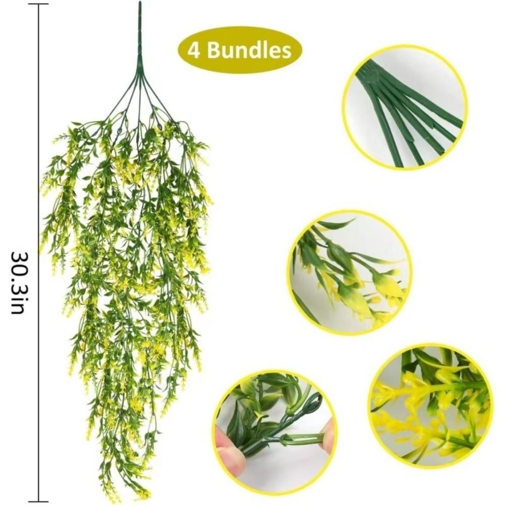 Multicolor Artificial Wisteria Flower Garland Lavender Color Green Leaves Artificial Hanging Vine DIY Plastic Flower Decor