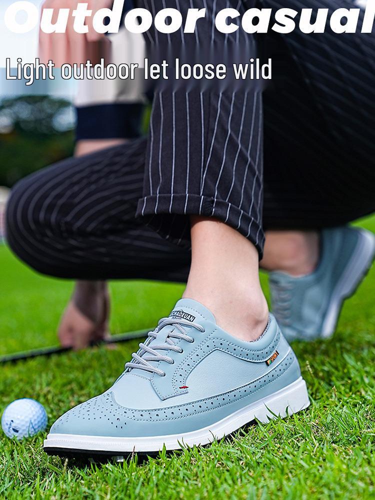 Men's Plus Size British Style Casual Golf Shoes - Lightweight & Wear-Resistant