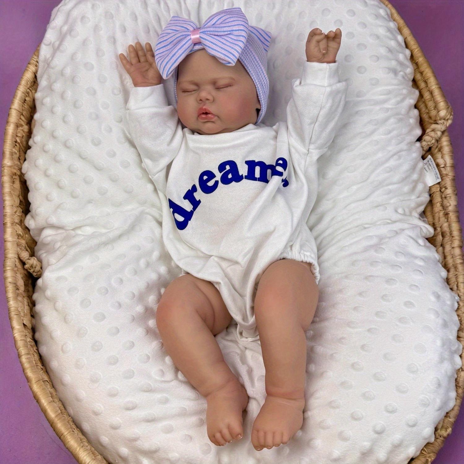 

BZDOLL 20 дюймов 3D кожа с видимыми венами 50 см Толстая кукла-младенец реборн спящая игрушка для девочки виниловые конечности тканевое тело реалистичный подарок на день рождения cloth body doll