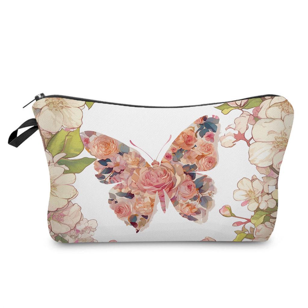 Women Butterfly Print Cosmetic Bag Toiletries Organize Travel Storage Case 6406 CLE