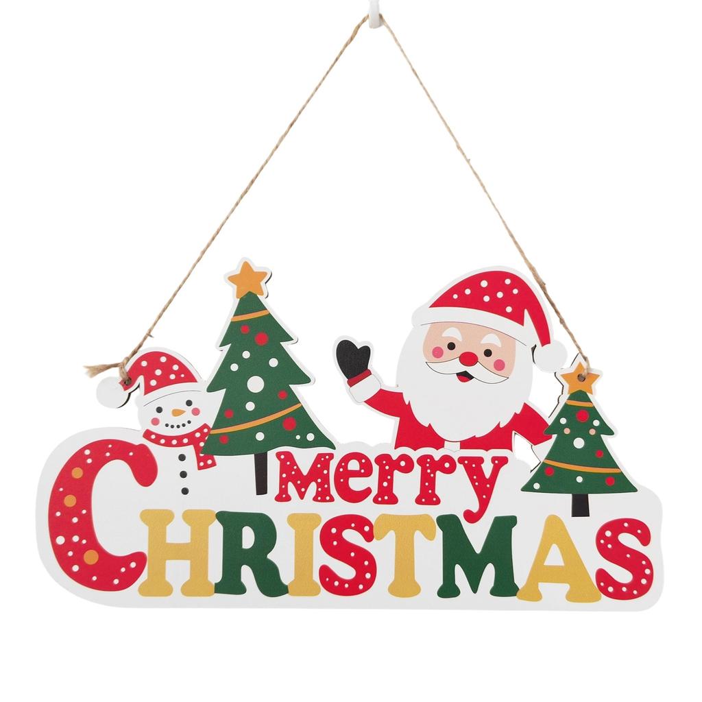 Christmas Home Wooden Pendant Scene Arrangement Atmosphere Hanging Decoration Door Hanging (Single Sided Printing)