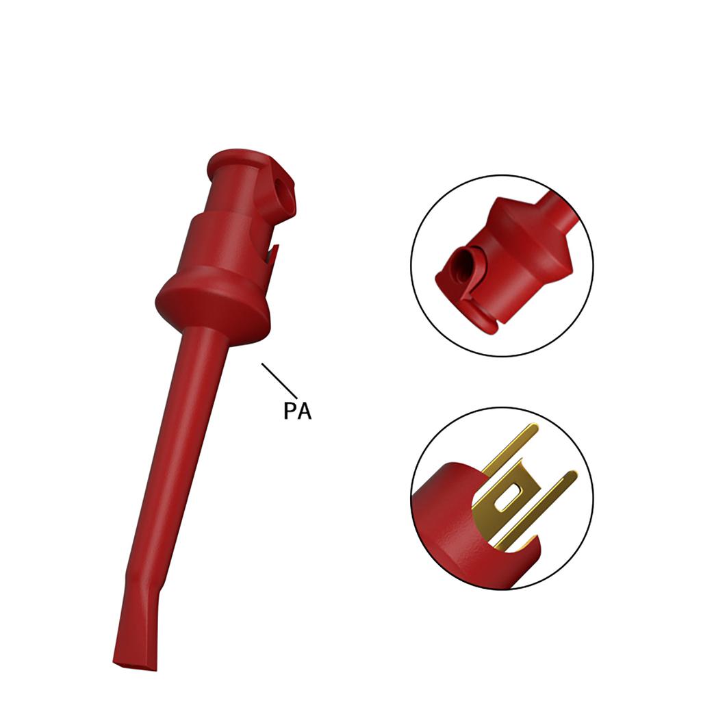 10Pcs IC Cable Welding Test Clip Hook Test Clip for Multimeter Copper Test Hook Clips Grabber Test Lead Kit Test Clips