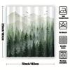1pc Green Mist Forest Shower Curtain - Waterproof, Modern Minimalist Bath Decor, Bathtub Partition, Bathroom Accessories