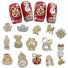 Nail Art Scintillante di Zirconia per Capodanno: Borsa del Denaro Attira-Ricchezza, Zucca di Lusso con Diamanti e Ornamenti per Unghie Oro/Argento
