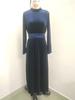 2026 Women's Elegant Gold Velvet Long-Sleeve Slimming Dress with Waist-Cinched Design for Autumn/Winter.