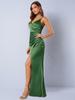 Women's Japanese Silk-like Satin Dress – Spring/Autumn, Sexy Pleated Bridesmaid/Formal Skirt