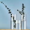 Support de bougie en verre transparent Vase cylindrique en verre Porte-bougie Créez un décor unique pour la décoration de la chambre à coucher, du bureau