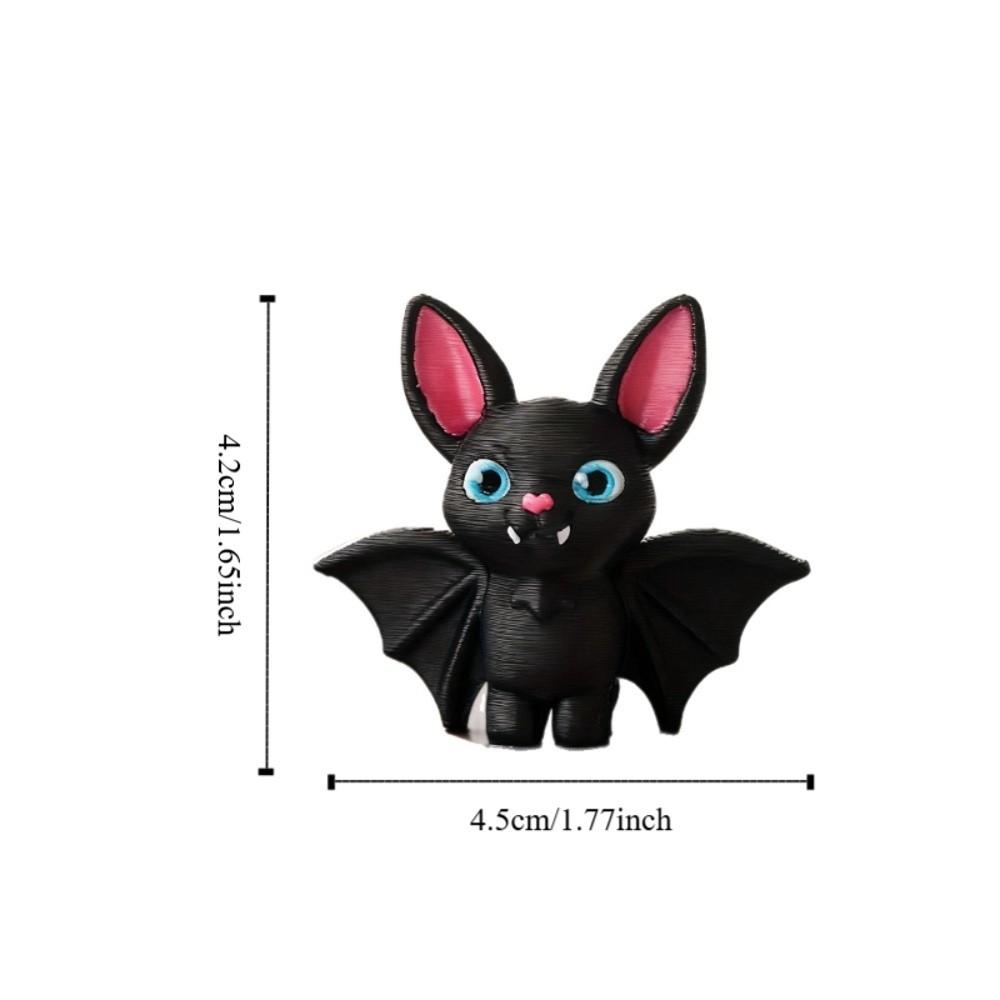 2 Piece Household Plastic 3D Printed Inverted Bat Statue Cartoon Blue Eye Hung Bat Sculpture Lightweight Mini Bat Model Study