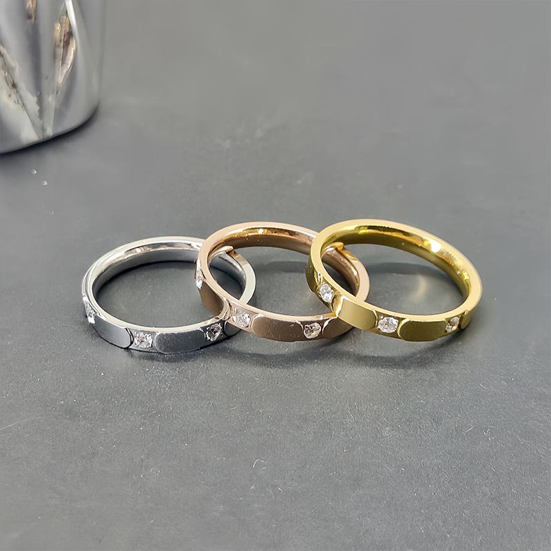 Japanese-Korean High-End Light Luxury Micro-Inlaid Ring - Classic & Durable Women's Fashion