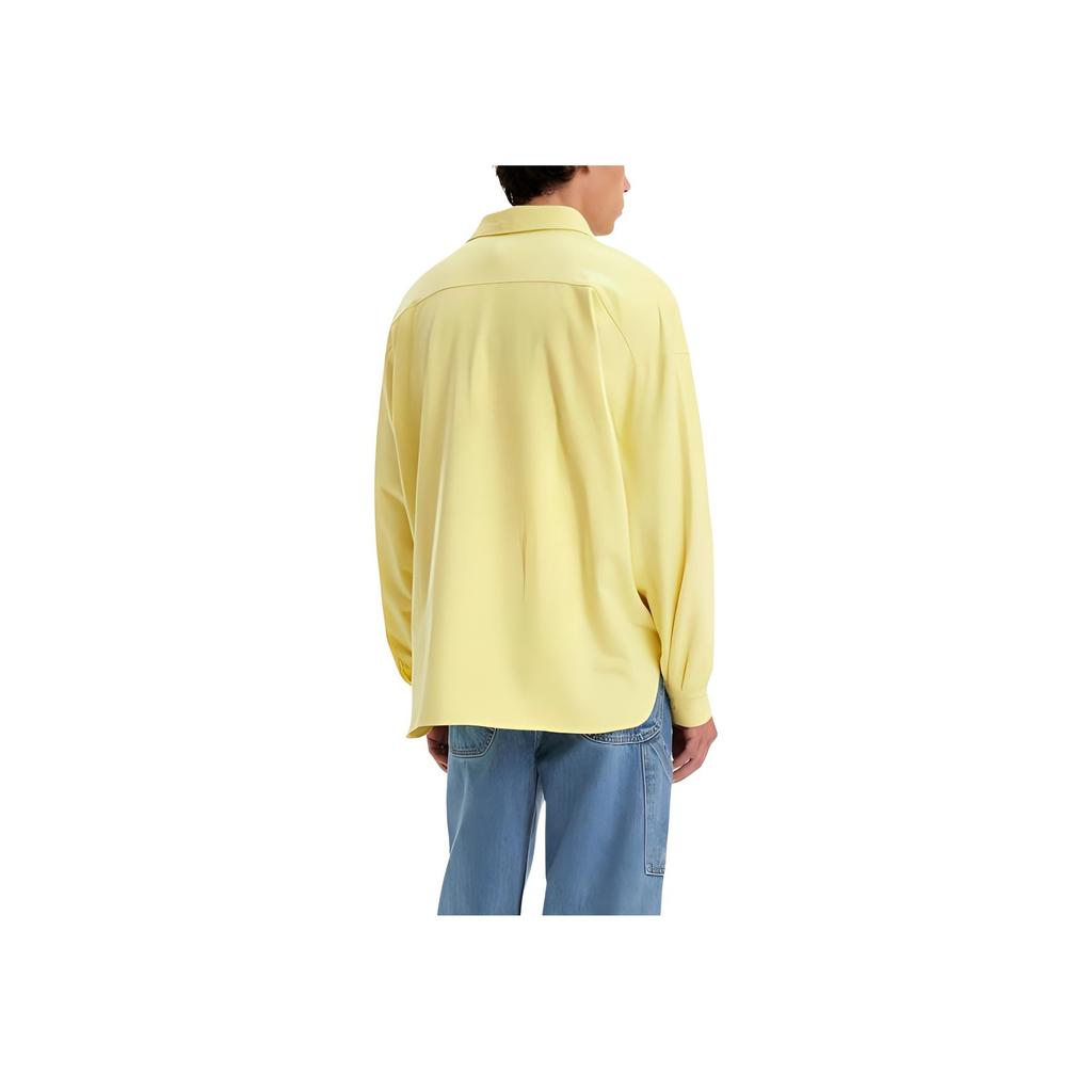 Levis Skateboard Series Solid Color Single-Breasted Simple Commuter Long-Sleeve Shirt Men Tops Yellow A7098-0000