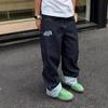 RogueWave Americké Retro Kostkované Patchworkové Srolovaný Okraj Dámské Džíny High Street Harajuku Volné Široké Nohy Rovné Nohy Pánské a Dámské Kalhoty