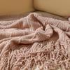 Tassel Lightweight Knitted Blanket for Sofa, Air Conditioning, Summer Naps, and Bay Windows