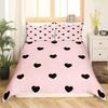 Love Heart Pattern Duvet Cover for Girls Women Pink Romantic Theme Bedding Set Room Decor,Valentine's Day Soft Comforter Cover