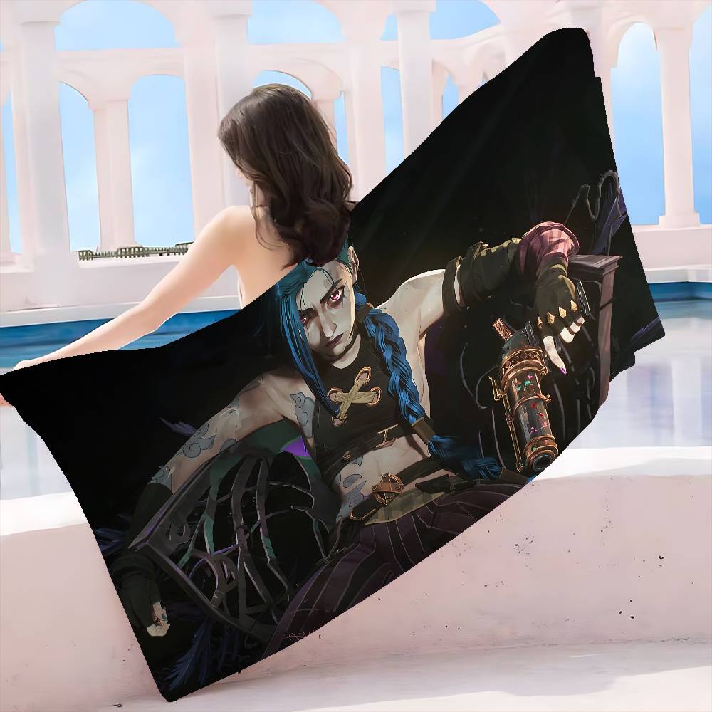 Couverture en Microfibre Dessin Animé Arcane J-Jinx Séchage Rapide Serviettes de Plage Impression Surdimensionnée Super Absorbant Serviette Couverture de Piscine