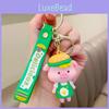 Adorable Cartoon Hamburger Pig Keychain Soft Rubber Cute Gift For Couples And Friends