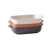 Household Ceramic Baking Plate Rectangular Oven Microwave Oven Special Cheese Baking Rice Plate Household Ears Baking Bowl