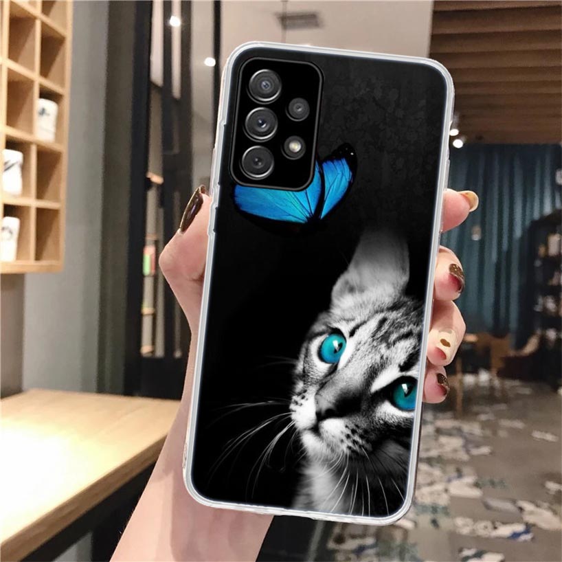 Cool Animal Big Cat Tiger Soft Phone Case For Samsung Galaxy A52 A53 A12 A13 A22 A23 A32 A33 A72 A73 5g A02s A03s A50s Pattern C