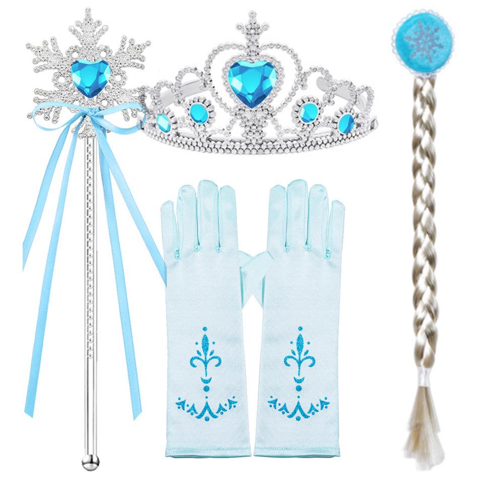 Elsa Snow Princess Sequin Dress with Detachable Cape