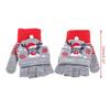 Soft Winter Gloves Warm Mitten Flip Half&Full Finger Christmas Convertible Glove