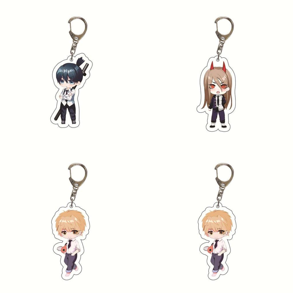 Chainsaw Man Acrylic Keychain Double Sided Printing Cartoon Character Bag Pendant