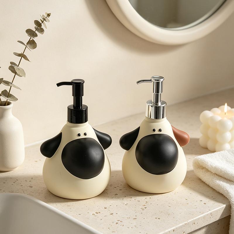 Cute 300ml Big Nose Dog Liquid Soap Dispenser Decorative Figurine for Bathroom Sink Countertop Kids Room and Kitchen Home Decor