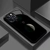 Simple Moon Pattern Glass Mobile Phone Case Suitable for iPhone 17/16/15/14/13/12/11Pro Max All-inclusive Anti-fall Back Cover