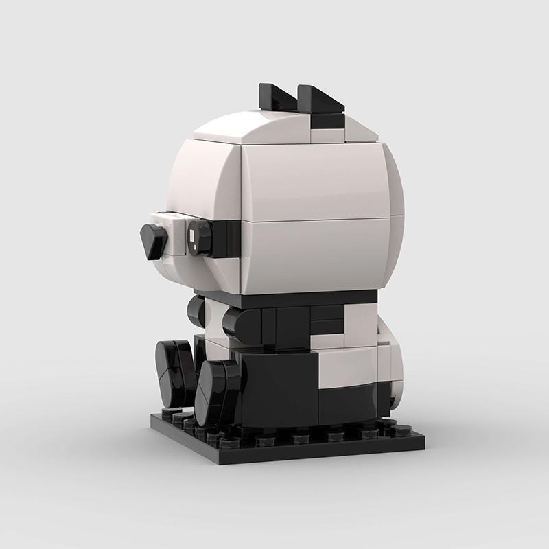MOC Cute Creative Small Animal Mini Panda 3D DIY Building Blocks Bearcat Cartoon Pet Bricks Model Heads Toys Kids Birthday Gifts