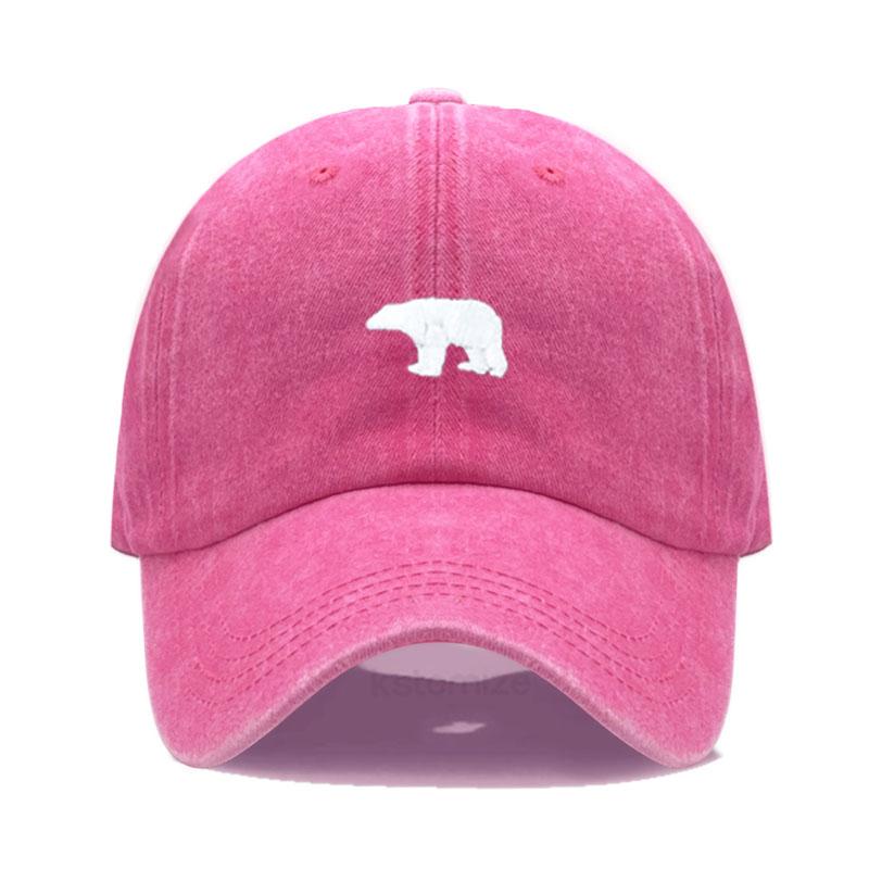 Little Bear Embroidery Baseball Cap For Women Men Fashion Adjustable Soft Washed Cotton Dad Hat Unisex Classic Golf Caps