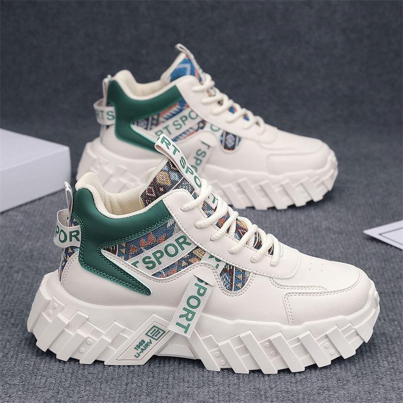 

High-top shoes men s autumn new mountaineering wear-resistant sports thick-soled heightening casual sports dad shoes size 44 standard sneaker fit