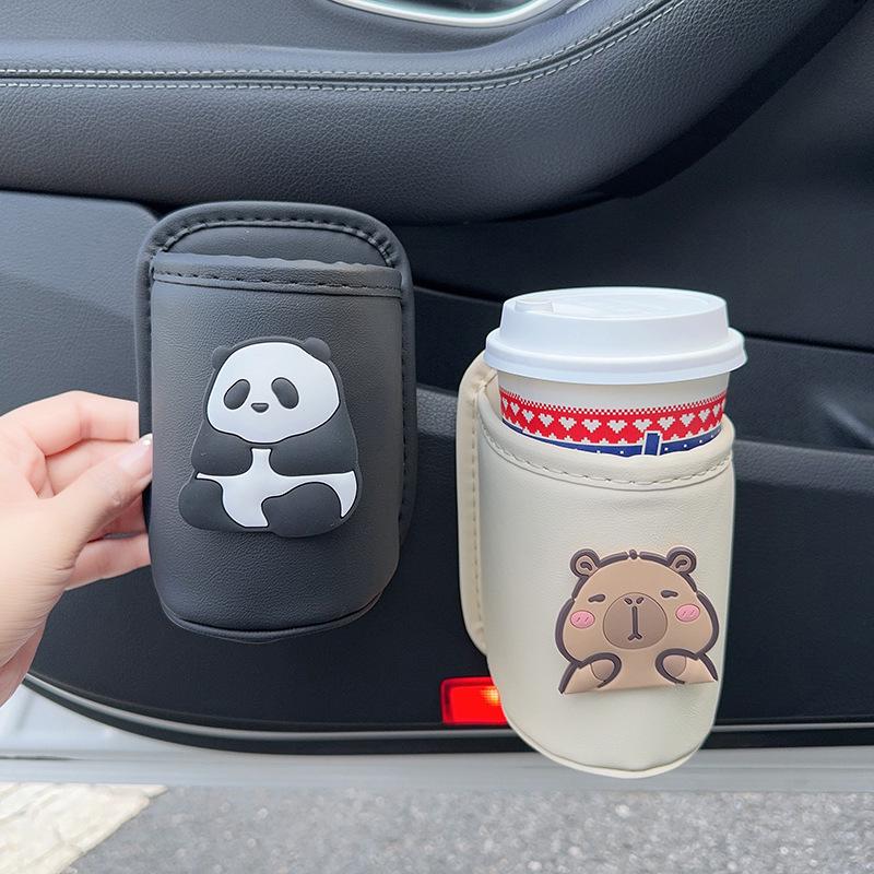 Car Seat & Door Cup Holder: Fixed Backrest Storage & Side-Mounted Drink Holder