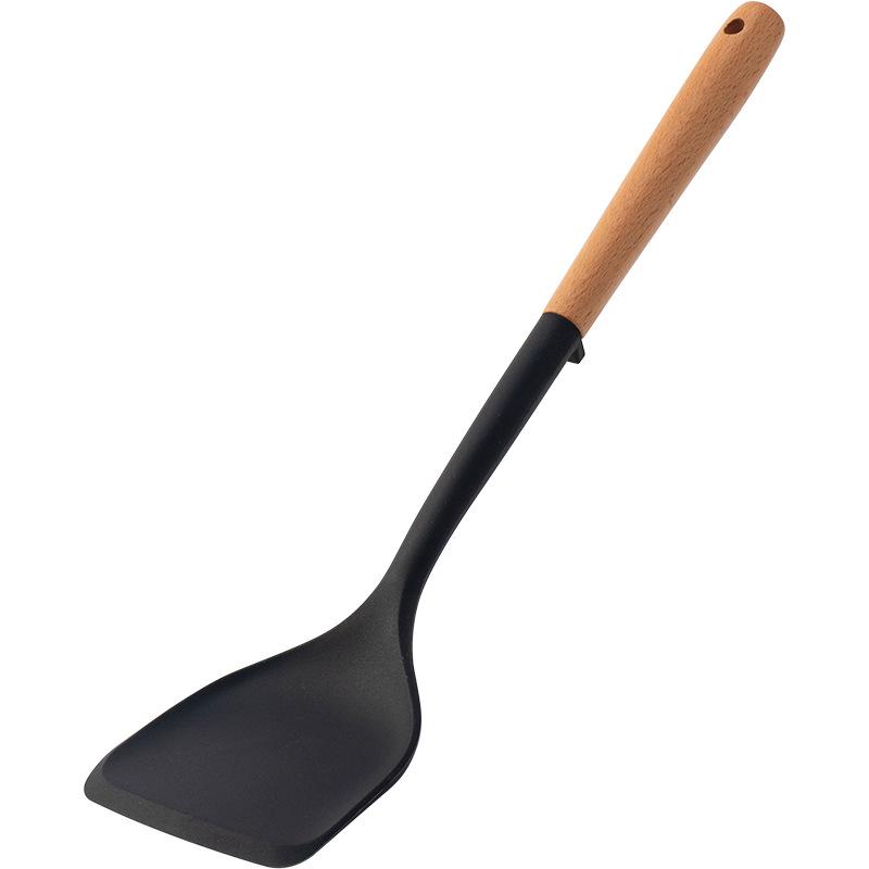 Food-Grade Silicone Cooking Tools: Stirring Spatula & Soup Ladle Set