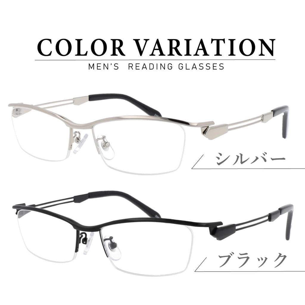 FEEL LIFE Reading Glasses FLM-001-2+1.00 Black Men's