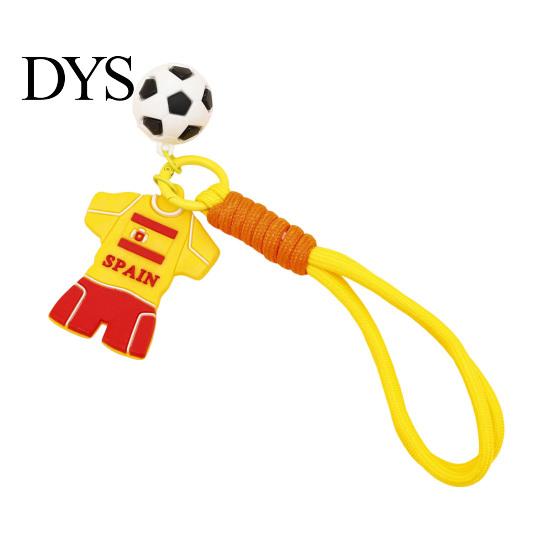 National Team Keychain Pendant, Thick Braided Rope Mini Football Soft Rubber Jersey Charm Key Holder, Argentina Brazil Germany Colors Fan Gift