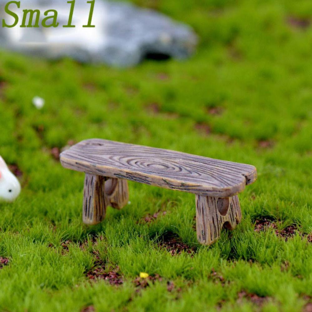Mini Dollhouse Miniature Wooden Bench Wooden Stool Fairy Garden Miniatures Decor  Kids Gift