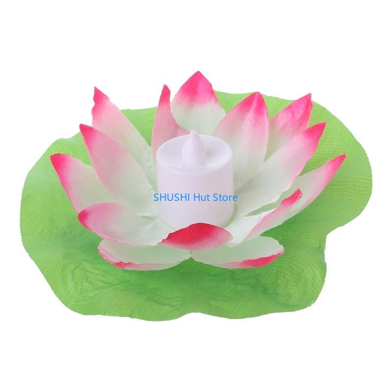 

LED Floating Lotus Flower Lamps On Water Swimming Pool Garden Decoration Light D57B рожевий