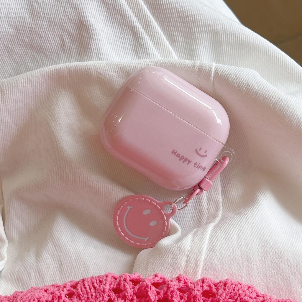 Simple solid color smiley face for AirPods 1 /1 protective case pro1 apple bluetooth 1/1 generation earphone case pendant