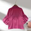 Summer Puff Short Sleeve Women Shirt Fashion New Elegant Loose Casual Lapel Blouse Female 2025 Solid Color Simple Office Tops Clothes Top 3505