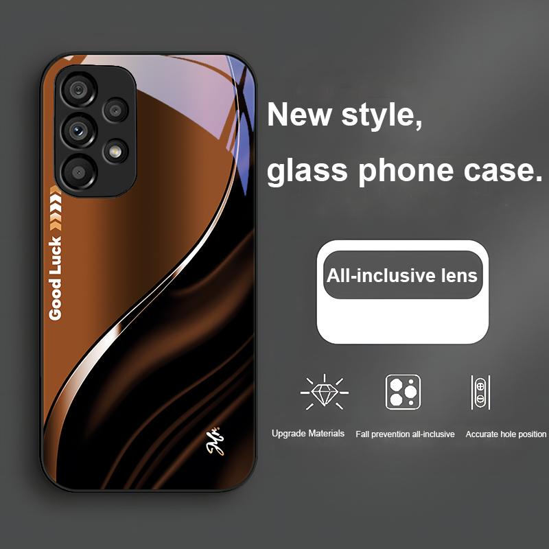 

Удачи для Samsung Galaxy Note 8 9 S10 Plus S20 S21 FE S23 Ultra A70 72 73 50 51 52 53 Закаленное стекло Синий чехол для телефона Samsung S23 Plus