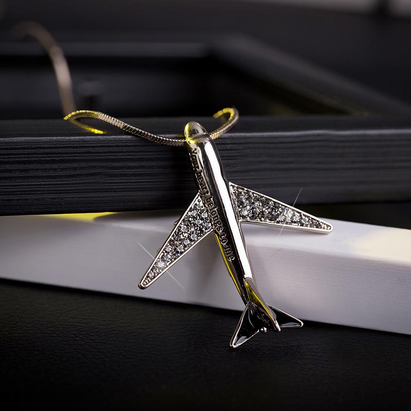 Suijue Korean Style Airplane Necklace - Women's Versatile Long Sweater Chain Pendant Ornaments