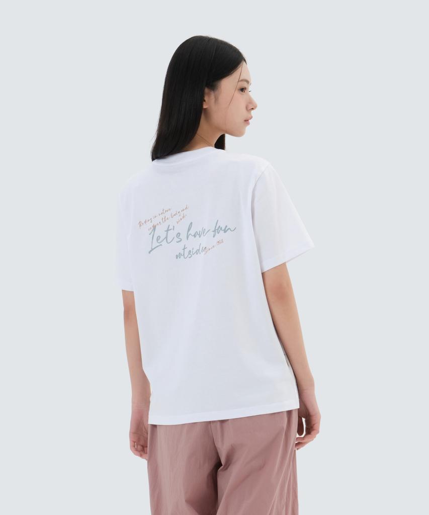 SNOWPEAK APPAREL Askin Women'S Lettering Short Sleeve T-Shirt (S25Mwfts85) White